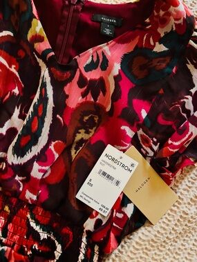 Halogen Multicolor Floral Maxi Dress - Red, Pink, Burgundy